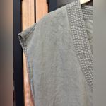 Sisley y2k mini dress vneck olive linen drop hem a Photo 6