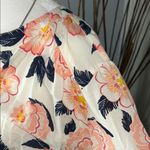 Loft Cream Sleeveless Blouse with Tie Front and Bib Collar Photo 3