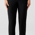 Eileen Fisher Stretch Crepe Pants Slim Fit Womens Large Black Pull On Ankle Pant Photo 0
