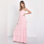 Lulus LULU’S Seriously Sensational Light Pink Strapless Tiered Maxi Dress Photo 4