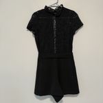 Maje  Ilo Ruffled-Trim Lace-Panelled Crepe Playsuit Size 36 EU Photo 3