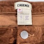 L’Agence Stevie High Rise Straight Leg Velvet Jeans Fawn Brown Size 34 Photo 6