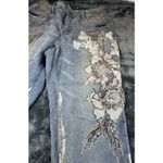 AZI Embroidered Beaded Boot Cut Blue Jeans Size 8 Photo 3