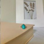 Boutique “Nebula” Southwestern Blue Turquoise Silver Ring 5.5 Cowgirl Maximalist Photo 3