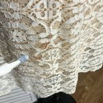 Vintage Y2K Cream Lace Midi Dress Large Photo 7