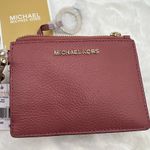 Michael Kors Jet Set Small Pebbled Leather Wristlet Card Coin Case Rose Gold Photo 12
