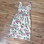 TACH x ANTHROPOLOGIE | Marita Linen Dress Floral Midi Dress Cottagcore | Small Pink Photo 6