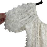 Lulus White Puff Sleeve Eyelash Babydoll Dress NWOT Photo 3