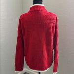 Sanctuary Red Half-Zip Sweater with White Trim Photo 2