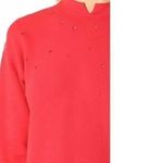 Helmut Lang  Distressed Garment-Dyed Split-Neck Red Cotton Sweatshirt XS Photo 3