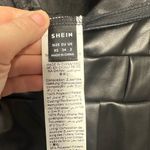 Black faux leather Strapless mini dress Pleated Hem Size XS Photo 4