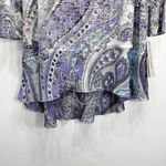 Jess & Jane Paisley Purple Blue Black White Tunic with Rhinestones NEW Photo 7