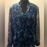 Coldwater Creek - Navy Blue Button-Down Blouse Size PL Photo 0