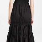 O.P.T Black Square Neck Smocked Tiered Midi Dress Photo 1