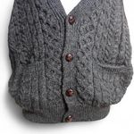 Carraigdonn 100% Pure Wool Sweater Vest Made in Ireland Preppy Dark Academia Gray Size L Photo 1