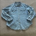 Lucky Brand NWT Womens  Indigo Chambray Button Down Shirt Photo 2