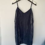 Elodie  V-Neck Velvet Cami Dress in Blue Slate Blueish Gray Large Photo 10
