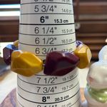 Chunky faceted acrylic stretchy bracelet Photo 6