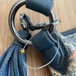 Aimee Kestenberg  Coated Batik Pattern Faux Leather Dark Blue Trim Bag Purse $248 Photo 5