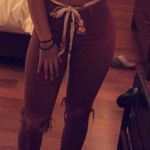 Vibrant MOVING SALE Rust distressed knee skinny jeans - Denim Photo 0