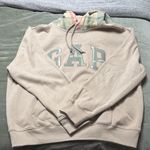 Gap Tan Sweatshirt with Multicolor Plaid Hood Photo 0