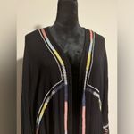 Knox Rose EUC Black and Rainbow Embroidered Boho Cardigan size small Photo 1