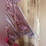Paparazzi  velvet burnout kimono dusty rose Embroidered Floral size L Y2K boho Photo 8