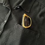 Torrid Black Peplum Crinkle Textured Button Front Long Sleeved Tunic Top Photo 6