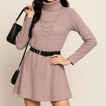 Lulus  soft turtleneck sweater dress very warm light purple pink long sleeves S Photo 0