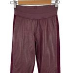 Paige  Paloma Genuine Leather Panel Paloma Leggings Pants Burgundy Small Photo 2