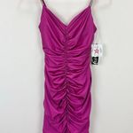 XScape  Rhinestone Strap Ruched Seam Sleeveless Gown Pink Formal Stretch US 2 NWT Photo 6