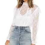 Free People Intimately  Goldie Lace Bodysuit Ivory White Lined Women's Sz  Small Photo 11