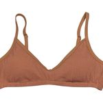 Aerie Scoop Bikini Top Womens Size XL NWT Brown Textured Adjustable Removable Photo 0