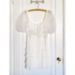 For Love & Lemons  • Posie Mini Dress crystal pleat lace tiered chiffon sheer Photo 1