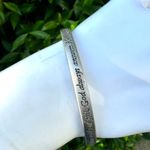 Silver tone inspirational religious bangle bracelet Photo 8