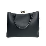 Dune London Faux Pebbled Leather black Medium Tote Bag gold hardware Photo 2