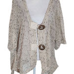Keren Hart Natural Loose Knit Cardigan with Oversized Button Detail Size XXL Tan Photo 0
