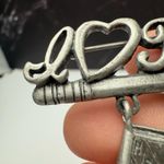 Signed JJ I Love Teaching Pencil With Book Charms Brooch Pin Jonette Jewelry Silver Photo 3