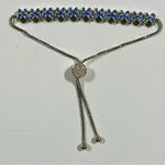 Silver Pastel Blue Sapphire Diamond Butterfly Butterflies Charm Link Bracelet Jewelry 🦋 Photo 0