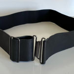 Vince  Women's Wide Black Buckle Leather Belt Photo 0