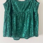 love on a hanger M Green Sequin Tank Cami Dressy Top Y2K Club U Front Photo 6