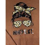 SheIn Mom Life Sweatshirt Women Medium Oversized Graphic Cozy Cheetah‎ Pullover Photo 3