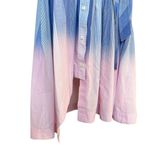 Derek Lam Derek 10 Lam Crosby Dress Size 6 Pink Blue Dip-Dye Ombré Midi Shirtdress Preppy Photo 7