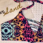 Gypsy 05 NEW! SAND Bikini Size Small Crochet Halter Top Mosaic Pink Aqua Orange Photo 1