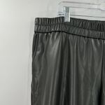 Anne Klein Black Elastic Waist Faux Leather Casual Pull-On Ankle Pants Size XL Photo 3