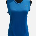 Nike  Dri-FIT Sleeveless V-Neck Athletic Top – Blue with Yellow Swoosh Photo 0
