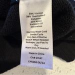 Talbots T by  Black Hooded Sweater XL White Stripe Sleeve Cozy Knit Pullover Photo 4