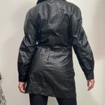 ZARA Vegan Faux Leather Black Button Down Long Sleeve Shirt or Mini Dress size M Photo 5