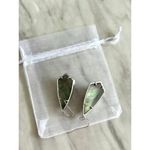 Kendra Scott  Carla Silver & Grey Green Watercolor Stone Drop Earrings Photo 1