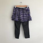 Athleta  Black Purple White 2-in-1 Skirted Leggings Women's Size Extra Small XS Photo 5